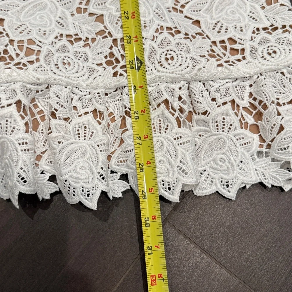 Self-Portrait White Lace Pocket Minidress - Picture 13 of 14